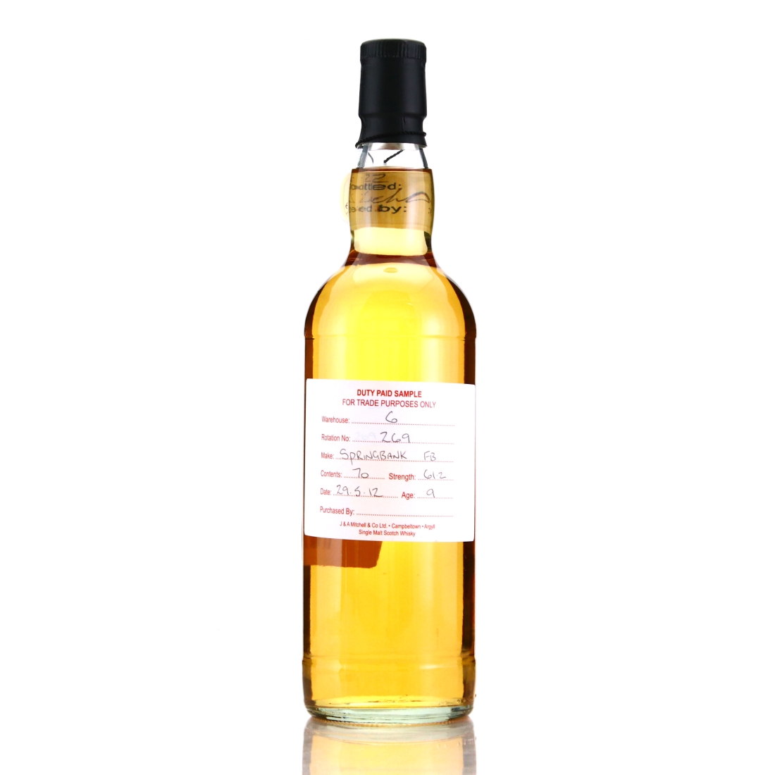 Springbank 2012 Duty Paid Sample 9 Year Old / Fresh Bourbon