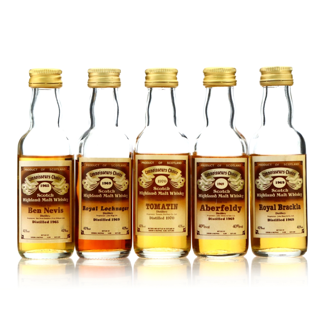 Gordon and MacPhail Connoisseurs Choice Highland Miniatures x 5