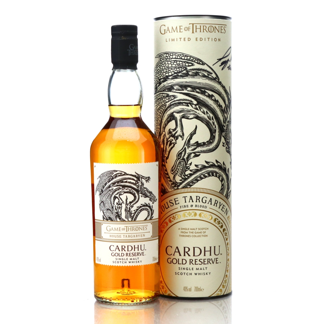 Cardhu Gold Reserve Game of Thrones House Targaryen / Signed by Rory McCann