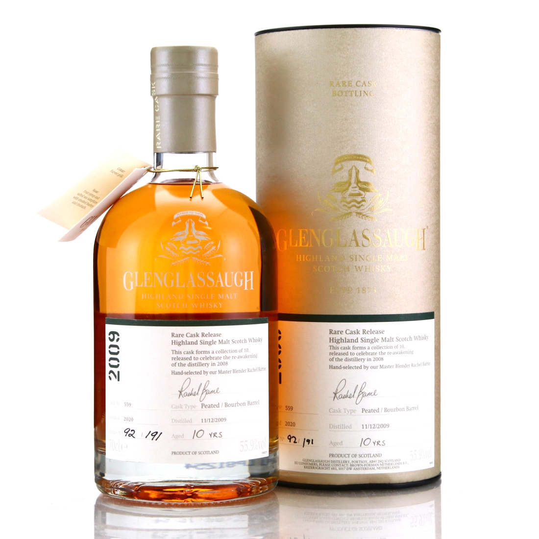 Glenglassaugh 2009 Single Peated Bourbon Cask 10 Year Old #559
