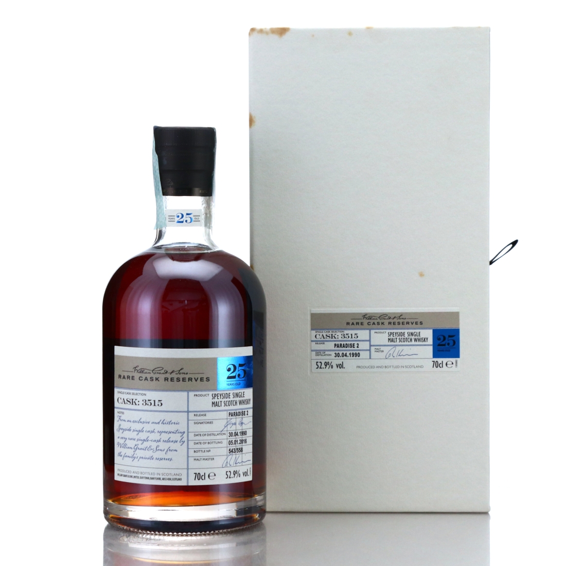 William Grant and Sons 1990 Rare Cask Reserves 25 Year Old