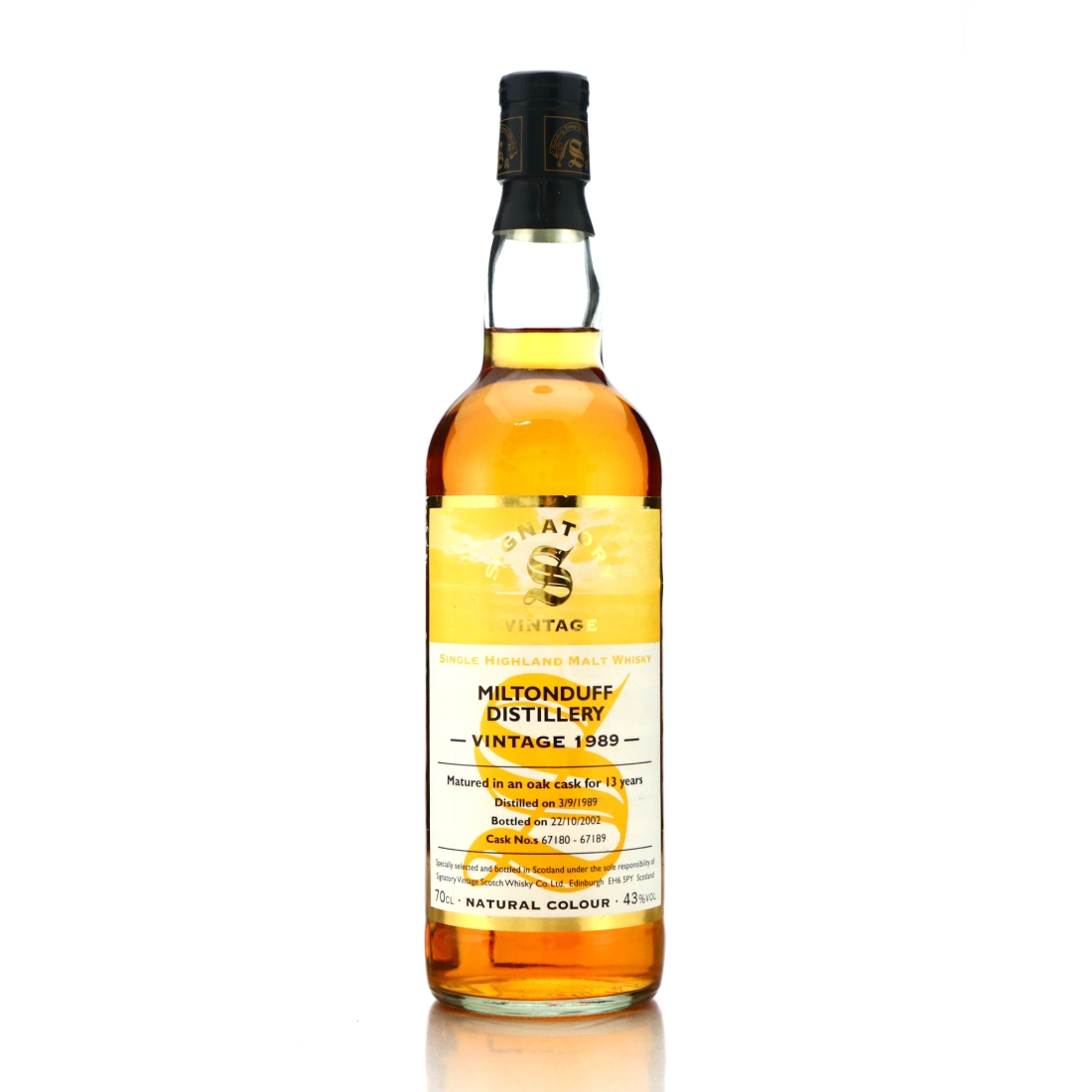 Miltonduff 1989 Signatory Vintage 13 Year Old