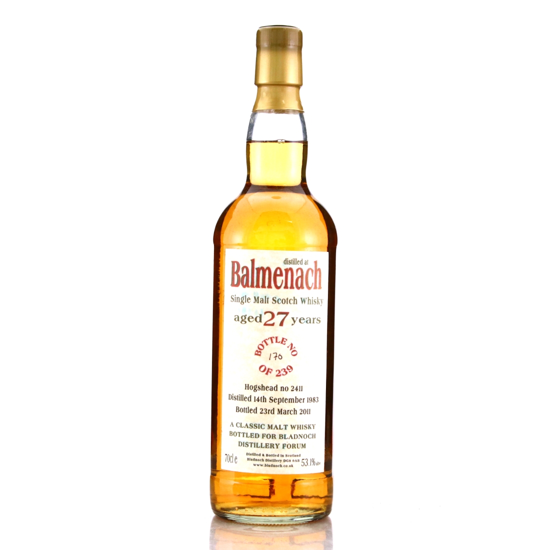 Balmenach 1983 Bladnoch Forum 27 Year Old