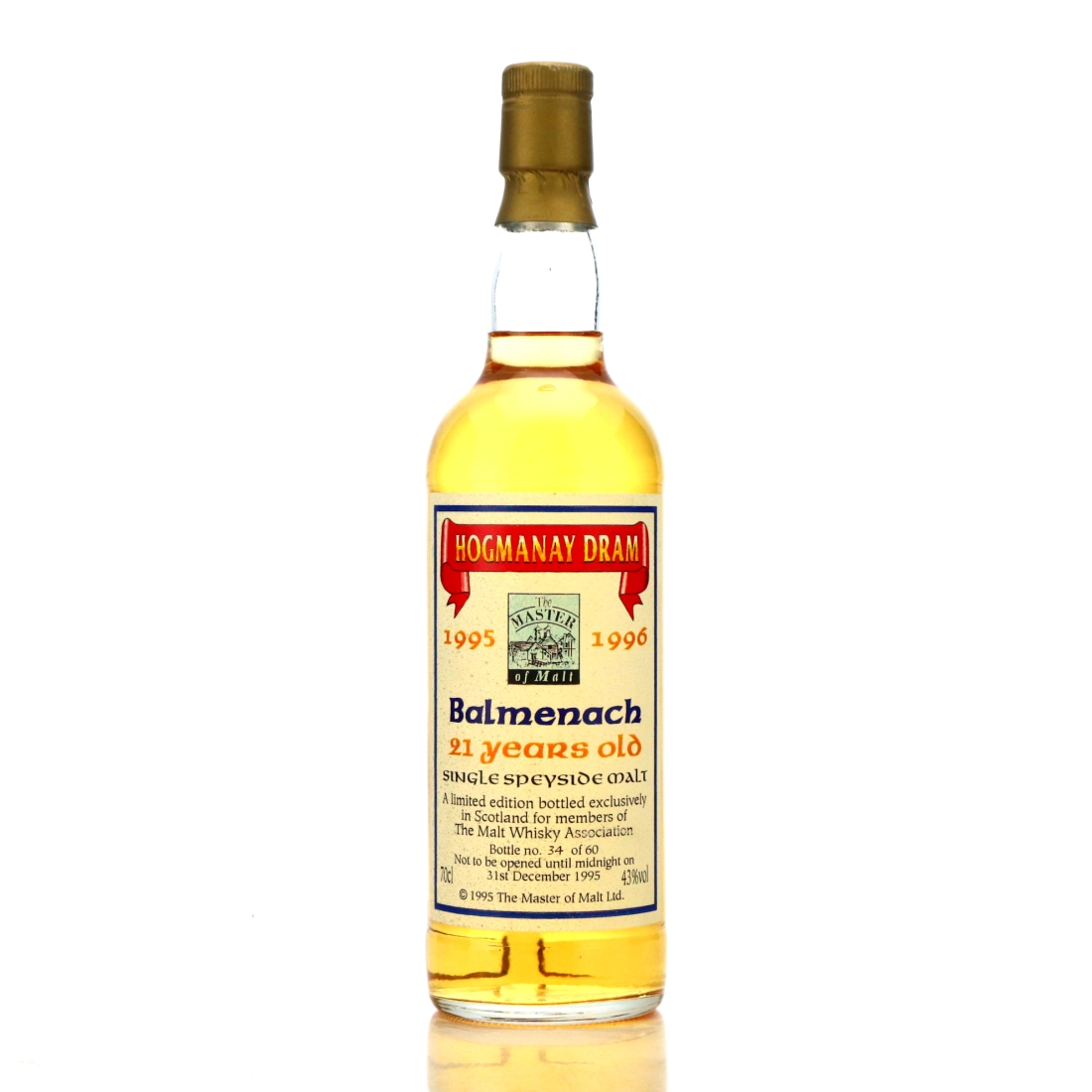 Balmenach 21 Year Old Master of Malt Hogmanay Dram