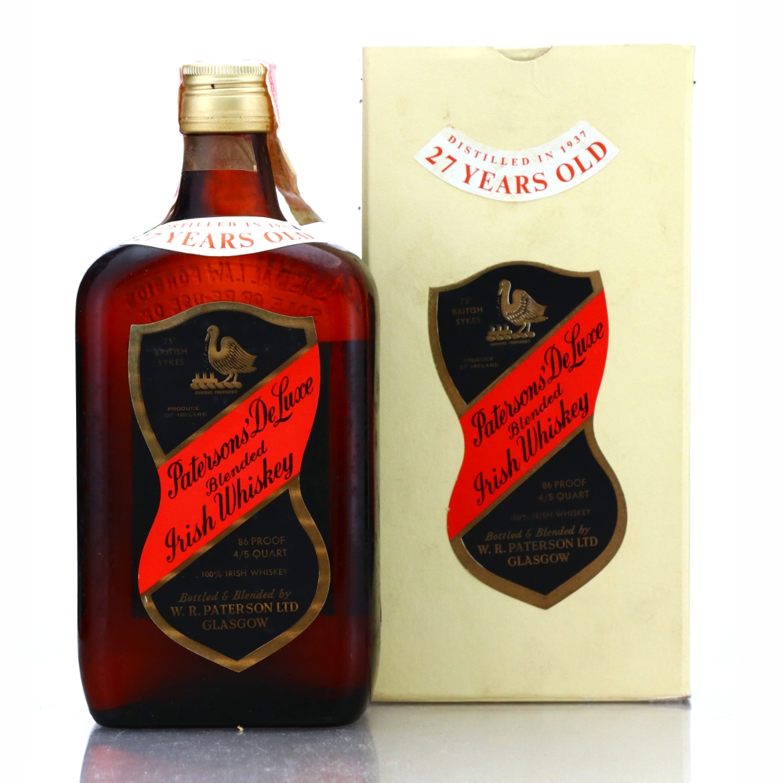 Paterson's 1937 De Luxe Irish Whiskey 27 Year Old / Carlton Import, US