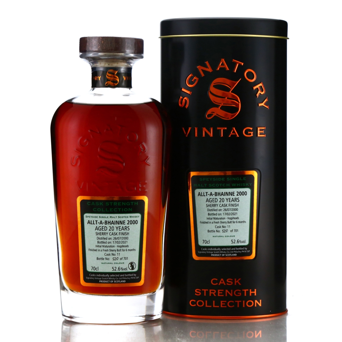 Allt-A-Bhainne 2000 Signatory Vintage 20 Year Old Cask Strength