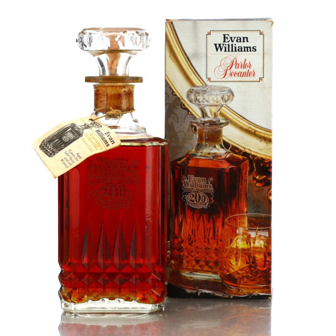 Evan Williams 7 Year Old Kentucky Straight Bourbon Parlor Decanter 1984 / 200th Anniversary