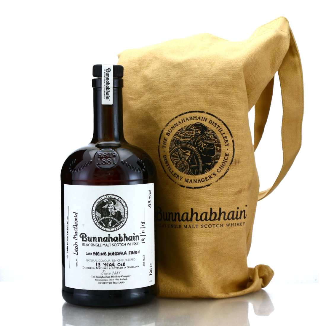 Bunnahabhain Moine 13 Year Old Hand Filled 2018 / Marsala Finish