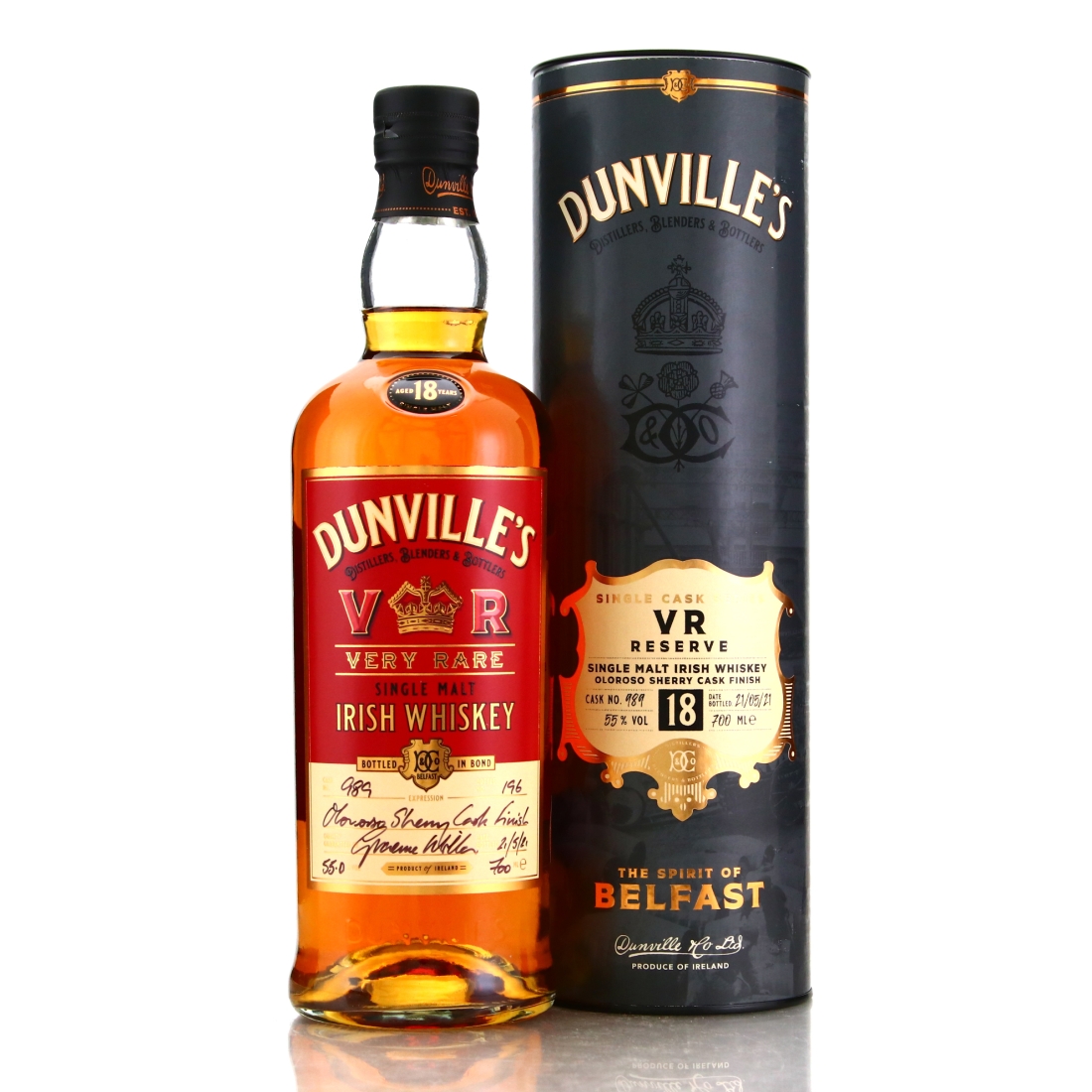 Dunville's VR 18 Year Old Single Oloroso Cask Finish Single Malt #989
