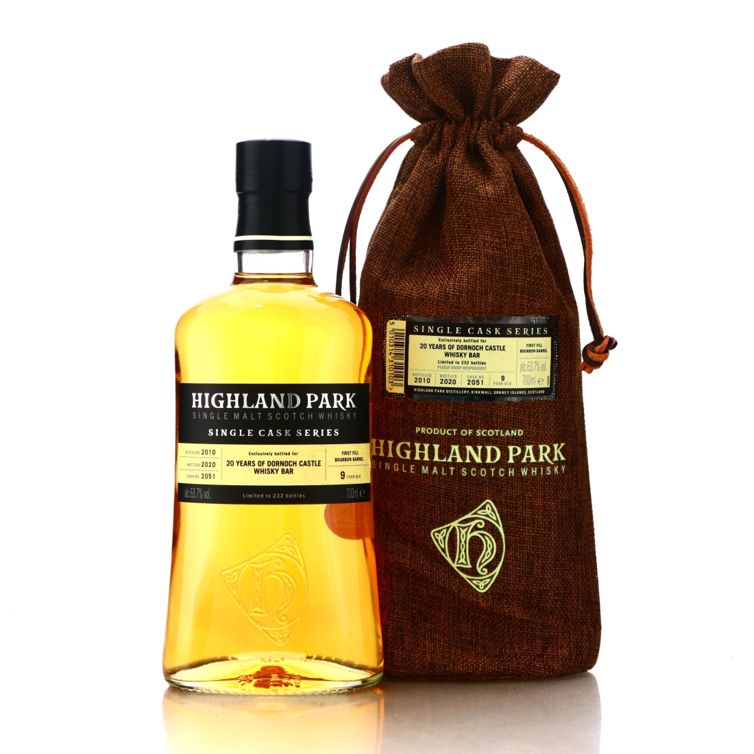 Highland Park 2010 Single Bourbon Cask 9 Year Old #2051 / Dornoch Castle Whisky Bar 20th Anniversary