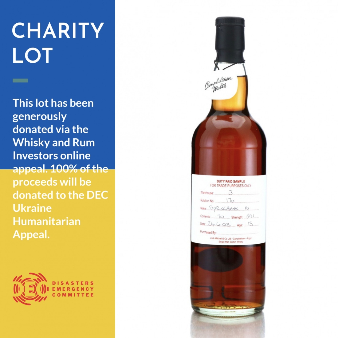 Springbank 2008 Duty Paid Sample 13 Year Old / Refill Sherry - WARI Charity Lot
