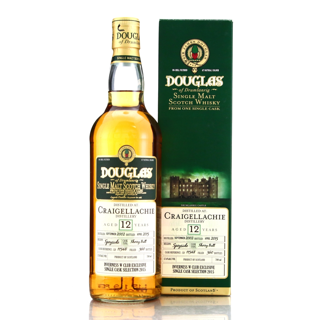 Craigellachie 2002 Douglas of Drumlanrig 12 Year Old / Inverness W Club.