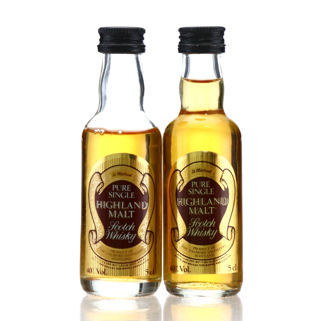 St Michael Highland Malt Whisky Miniature x 2 / Marks & Spencer