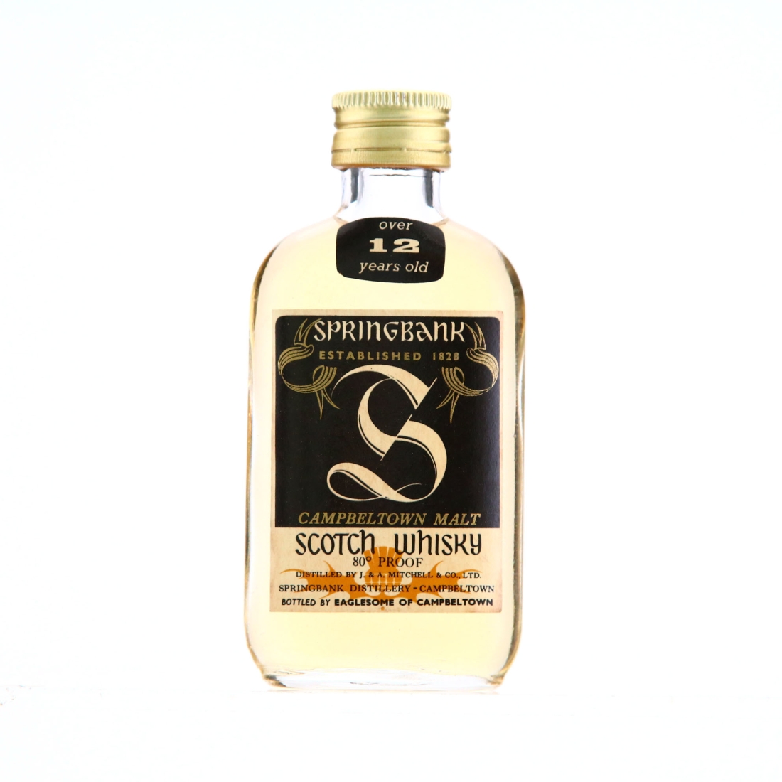 Springbank 12 Year Old 80 Proof Miniature 1970s