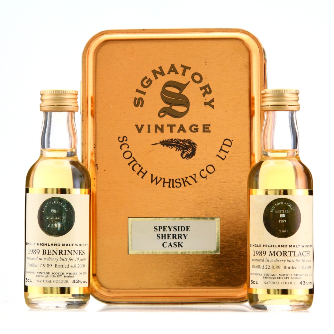 Signatory Vintage Speyside Sherry Cask Miniatures x 2 / Mortlach and Benrinnes