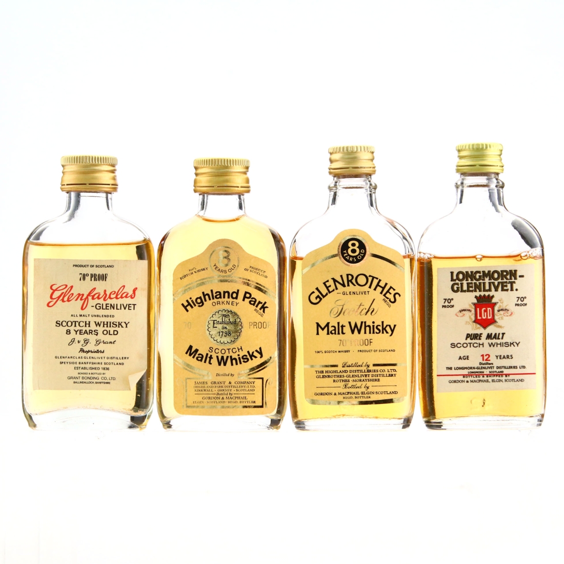 Gordon and MacPhail 70 Proof Miniature x 4