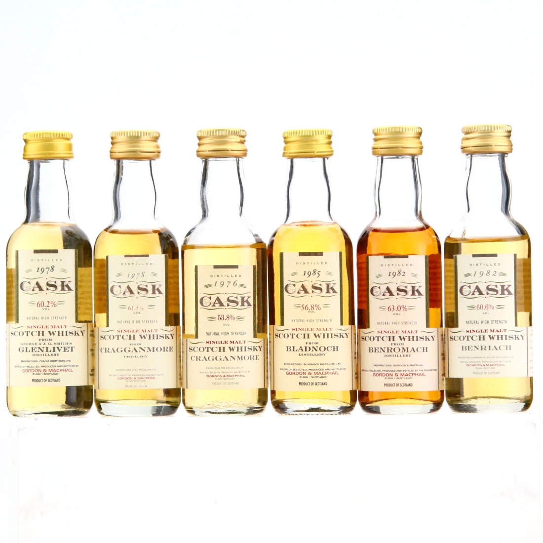 Gordon and MacPhail Cask Strength Miniature x 6