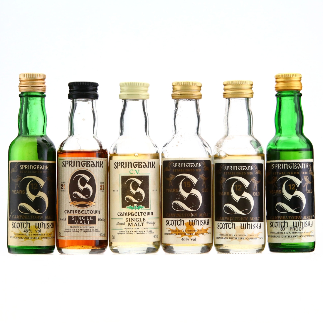 Springbank Miniatures x 6