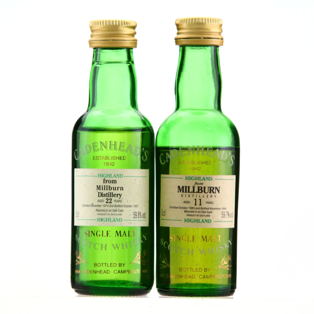 Millburn Cadenhead's Miniature x 2