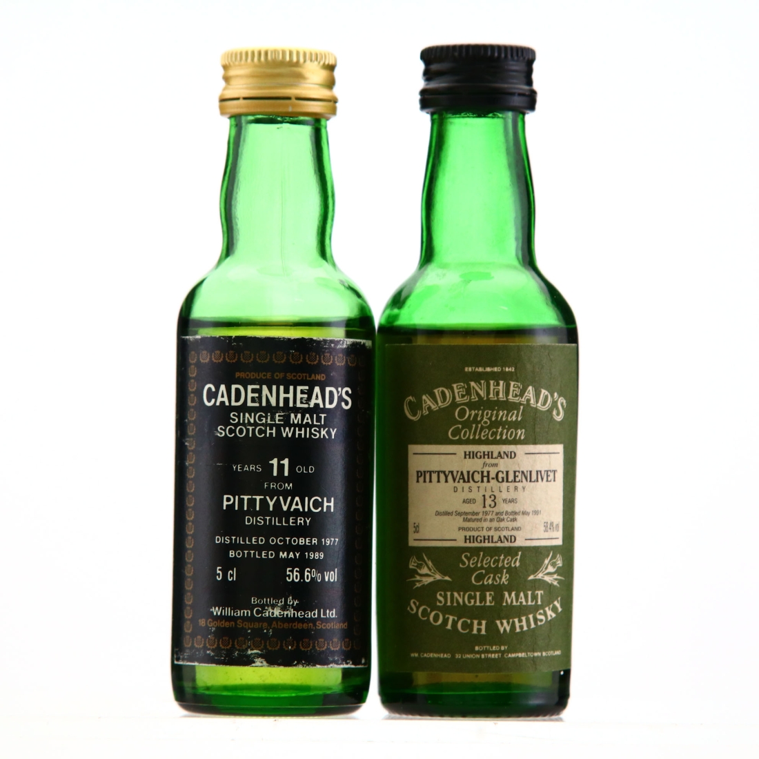 Pittyvaich 1977 Cadenhead's Miniature x 2