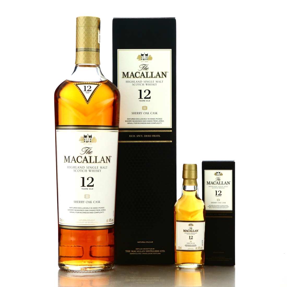 Macallan 12 Year Old Sherry Oak with Miniature