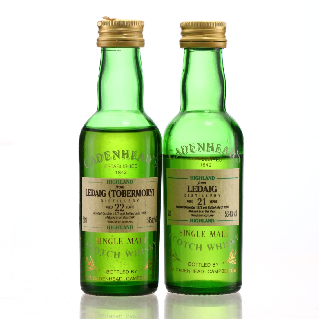 Ledaig Cadenhead's Miniatures x 2