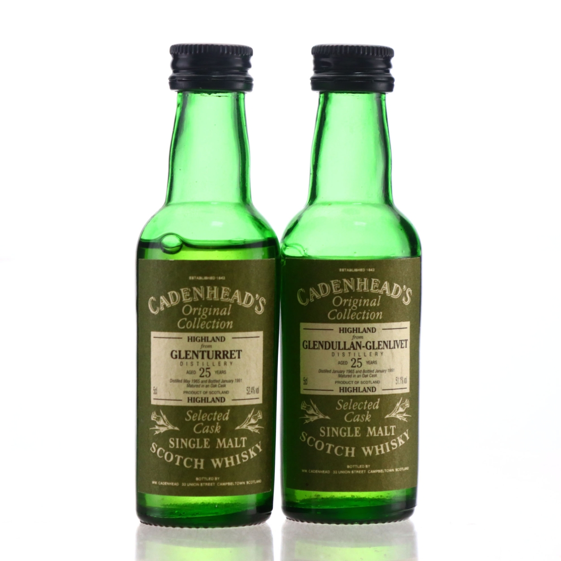 Glenturret & Glendullan Cadenhead's Miniature x 2
