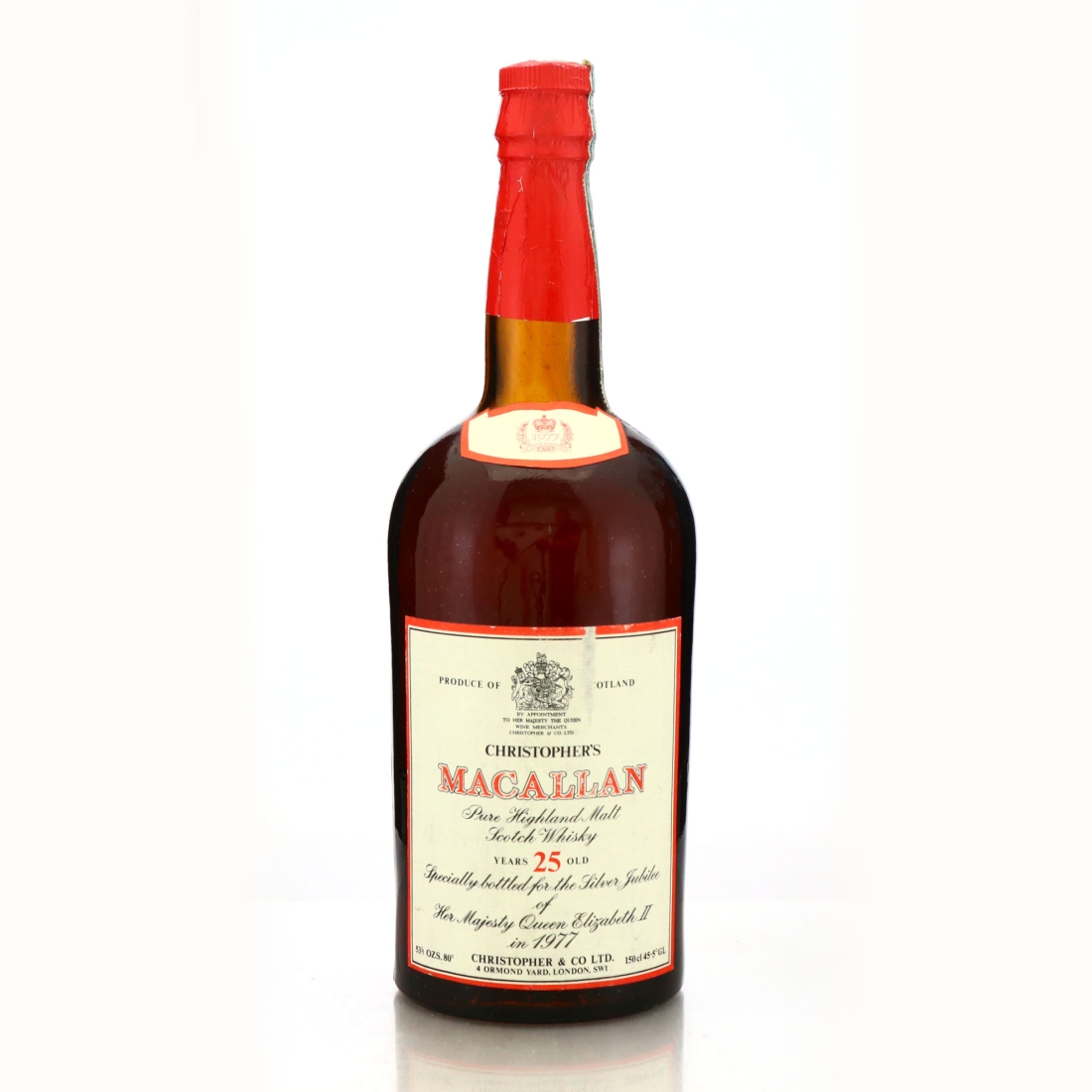 Macallan 25 Year Old Christopher & Co 1.5 Litre / Silver Jubilee 1977