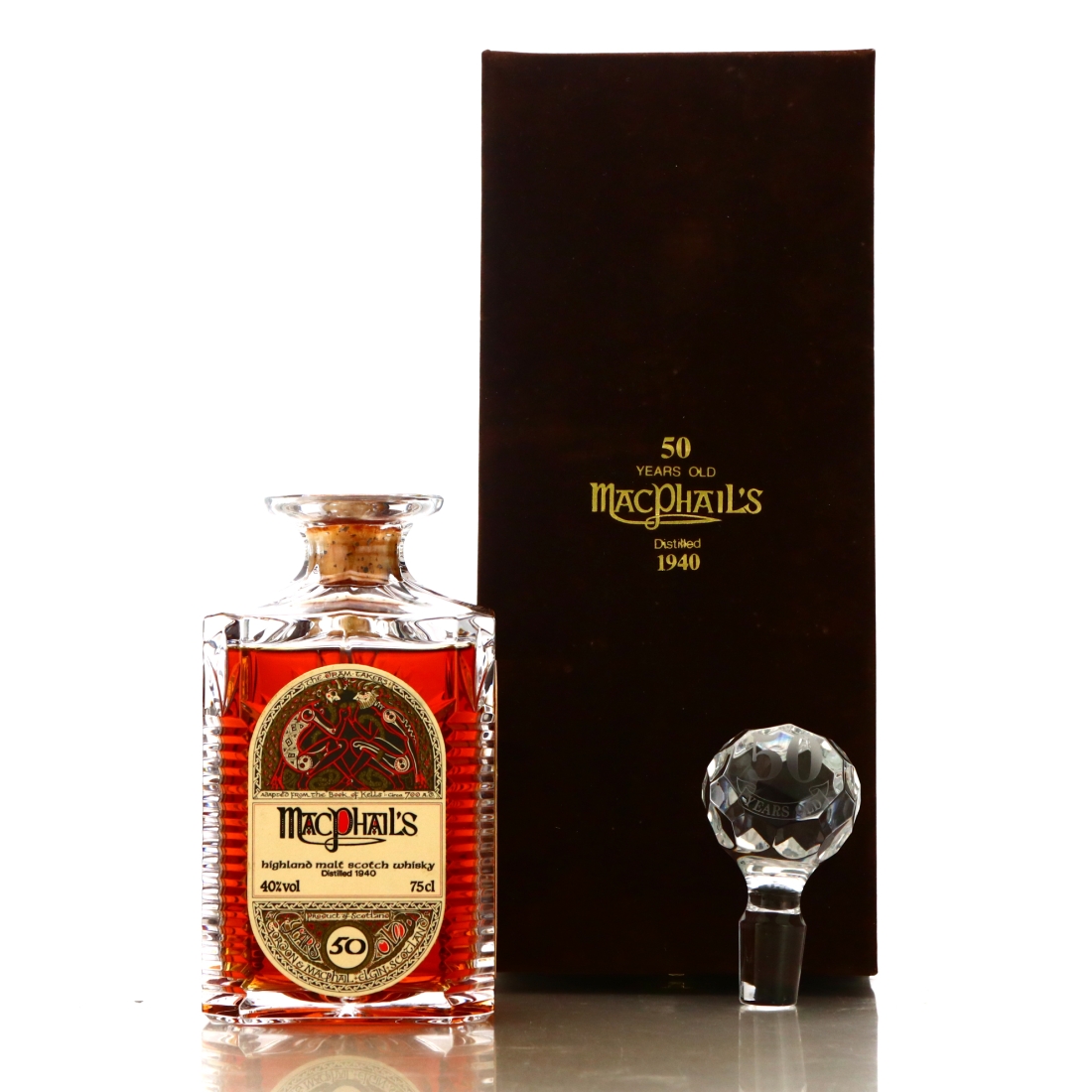 MacPhail's 1940 Gordon and MacPhail 50 Year Old 'Book of Kells' Decanter