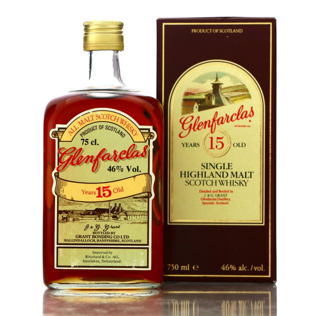 Glenfarclas 15 Year Old Grant Bonding Co 1970s / Ritschard & Co. Import