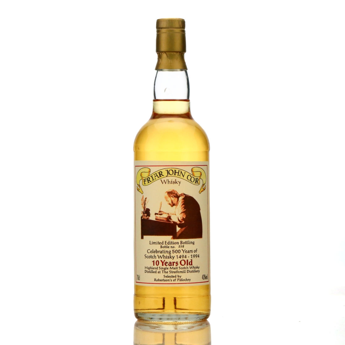 Strathmill 10 Year Old Friar John Cor 500 Years of Scotch