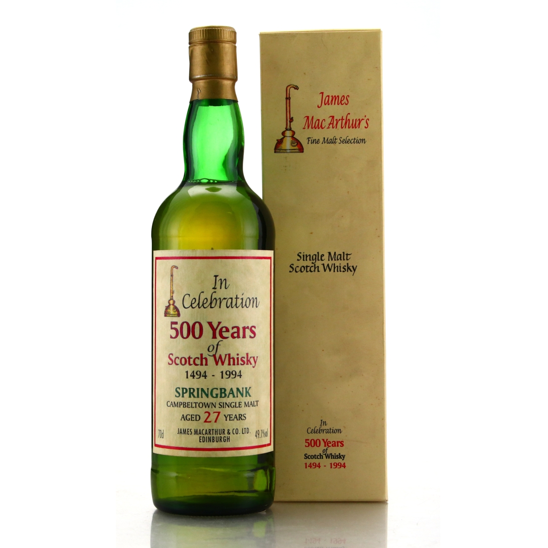 Springbank 27 Year Old James MacArthur 500 Years of Scotch