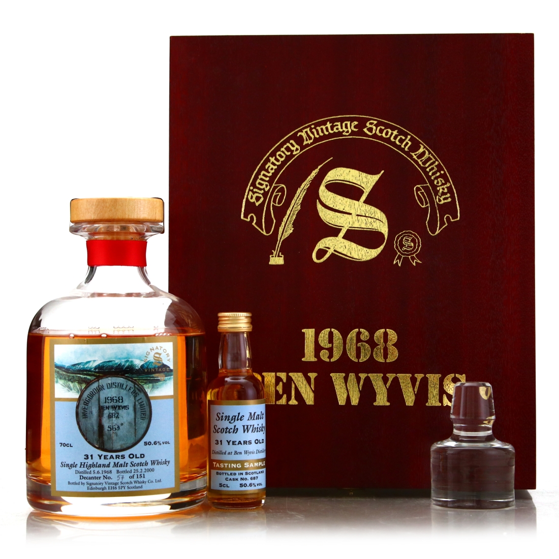 Ben Wyvis 1968 Signatory Vintage 31 Year Old Decanter Gift Pack / Cask #687