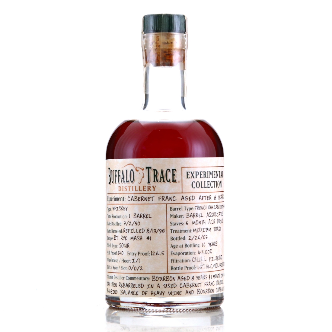 Buffalo Trace 1990 Experimental Collection 16 Year Old 37.5cl / Cabernet Franc Aged After 8 Years