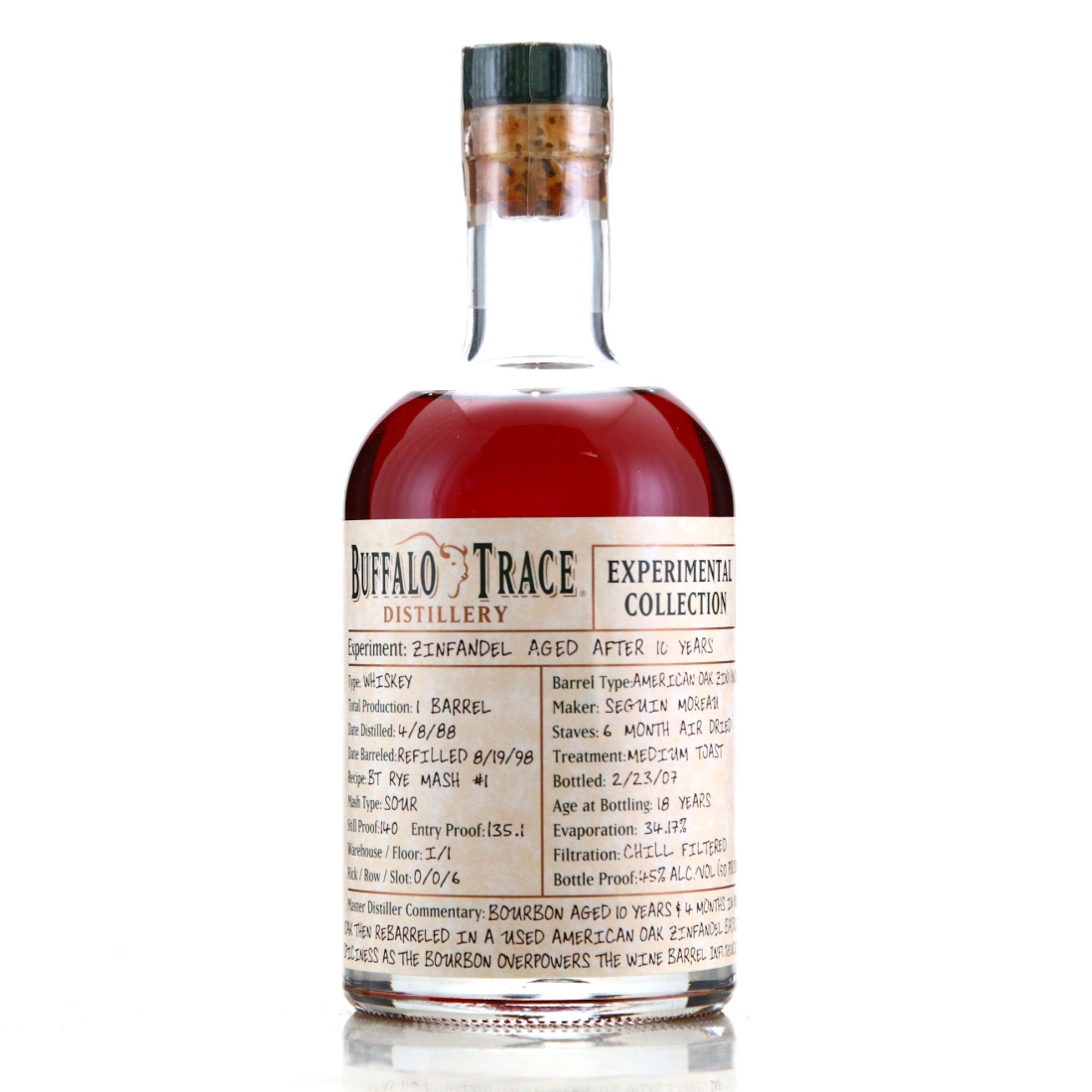 Buffalo Trace 1988 Experimental Collection 18 Year Old 37.5cl / Zinfandel Aged After 10 Years