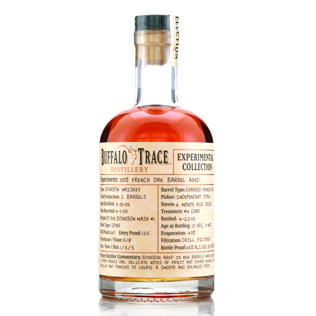 Buffalo Trace 2005 Experimental Collection 10 Year Old 37.5cl / 100% French Oak Barrel Aged