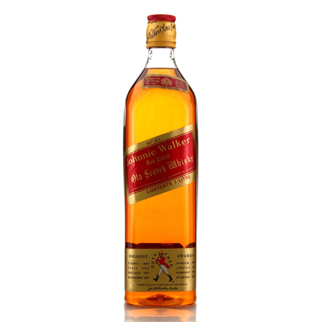 Johnnie Walker Red Label 1 Litre 1980s / Plastic Bottle