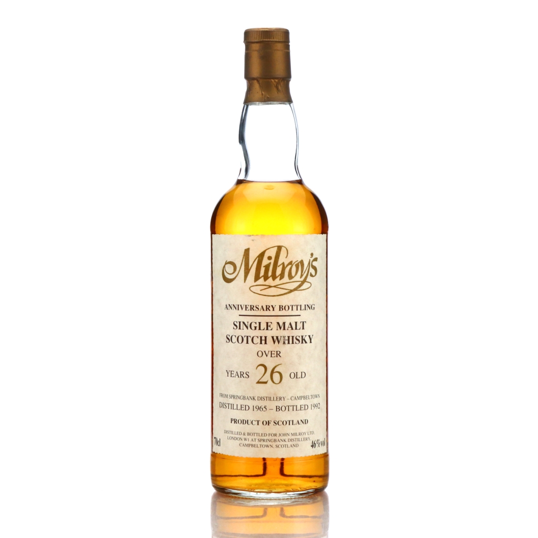 Springbank 1965 Milroy's 26 Year Old Anniversary Bottling