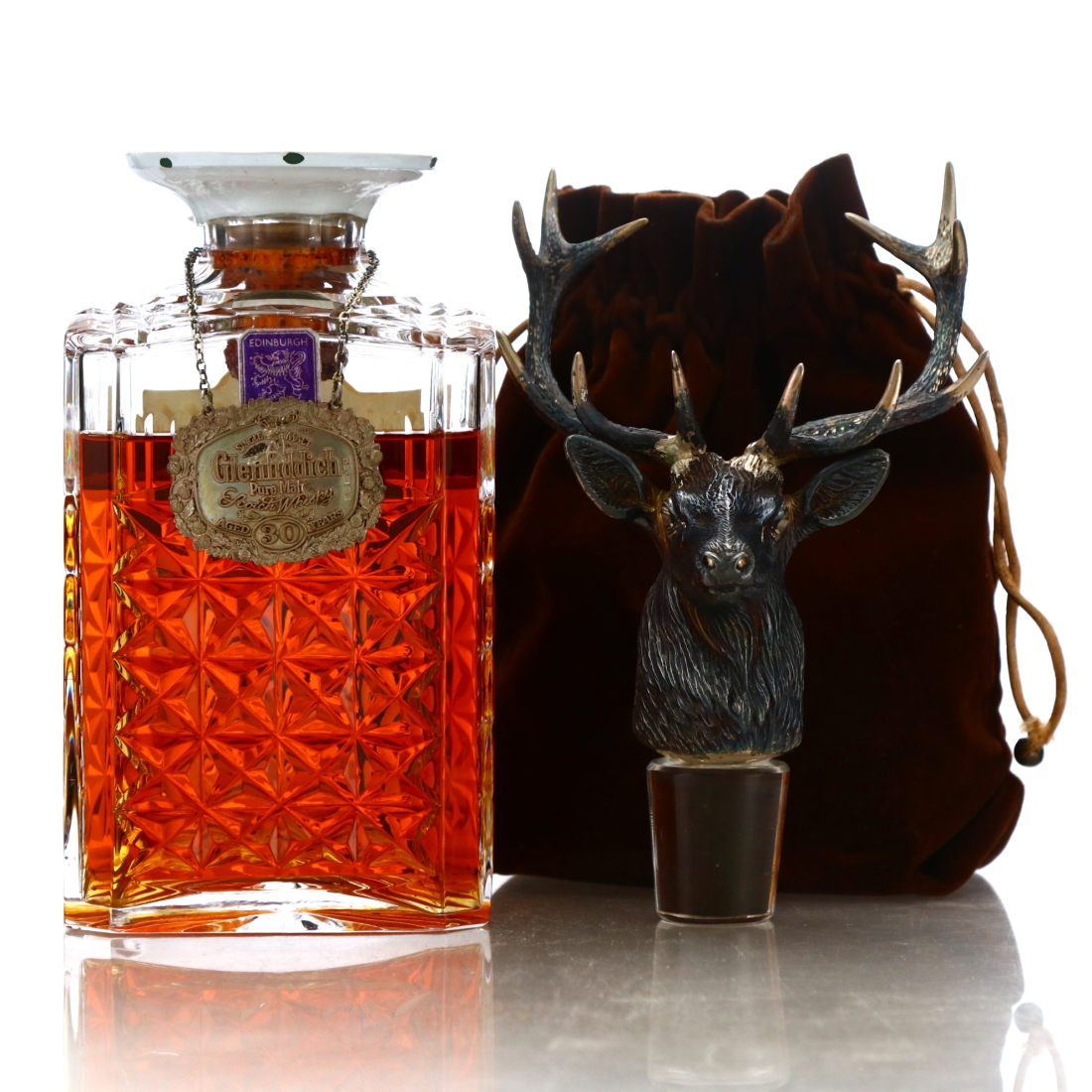 Glenfiddich 30 Year Old Silver Stag's Head Decanter