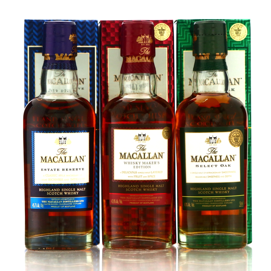 Macallan 1824 Collection Miniature x 3 / Duty Free