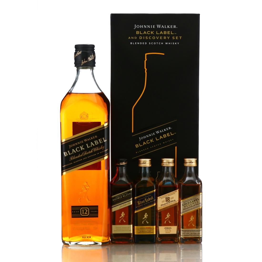 Johnnie Walker Black Label Discovery Set 75cl & 4 x Miniature / US Import