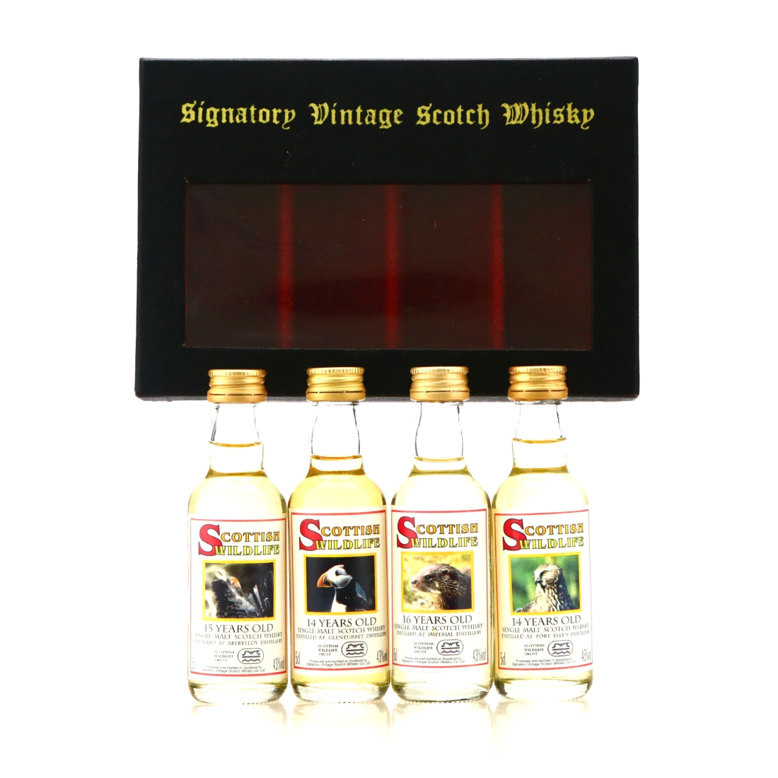 Scottish Wildlife Signatory Vintage Miniature 4 x 5cl / including Port Ellen