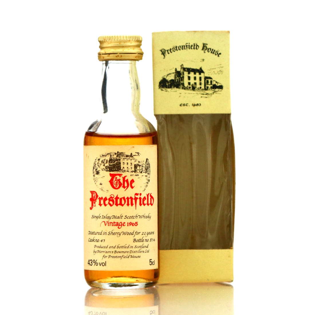 Bowmore 1965 Prestonfield House 22 Year Old Miniature