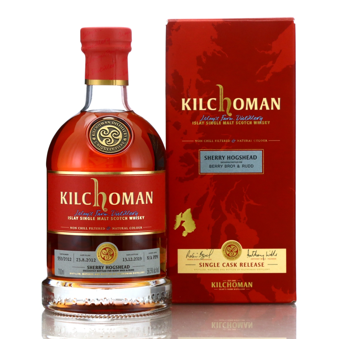 Kilchoman 2012 Unpeated Single Sherry Cask #553 / Berry Brothers and Rudd