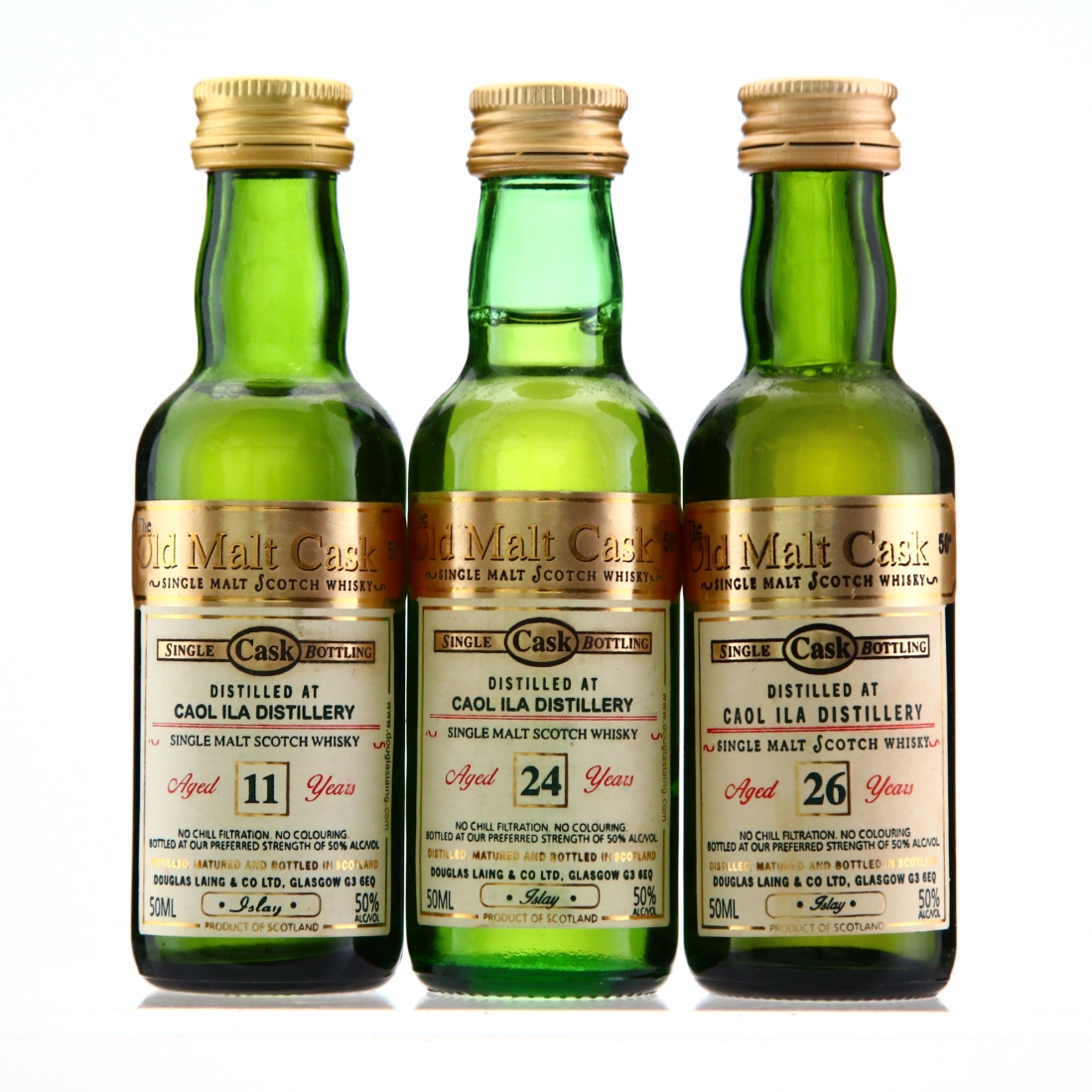 Caol Ila Douglas Laing Miniatures x 3