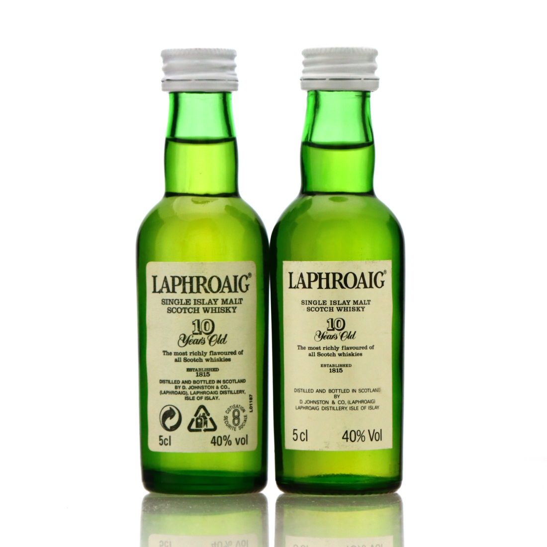 Laphroaig 10 Year Old Miniature x 2