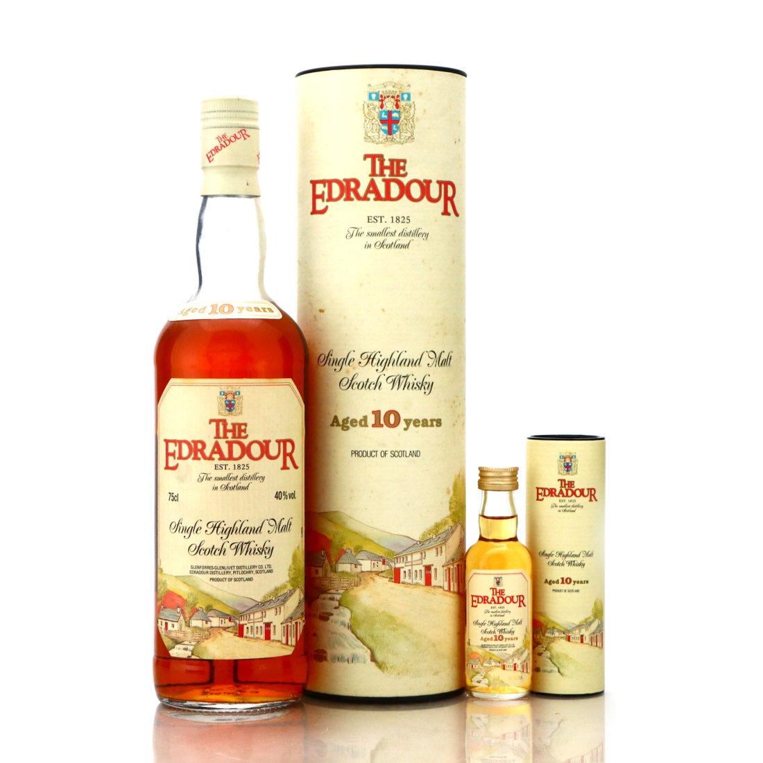 Edradour 10 Year Old 1980s / includes Miniature