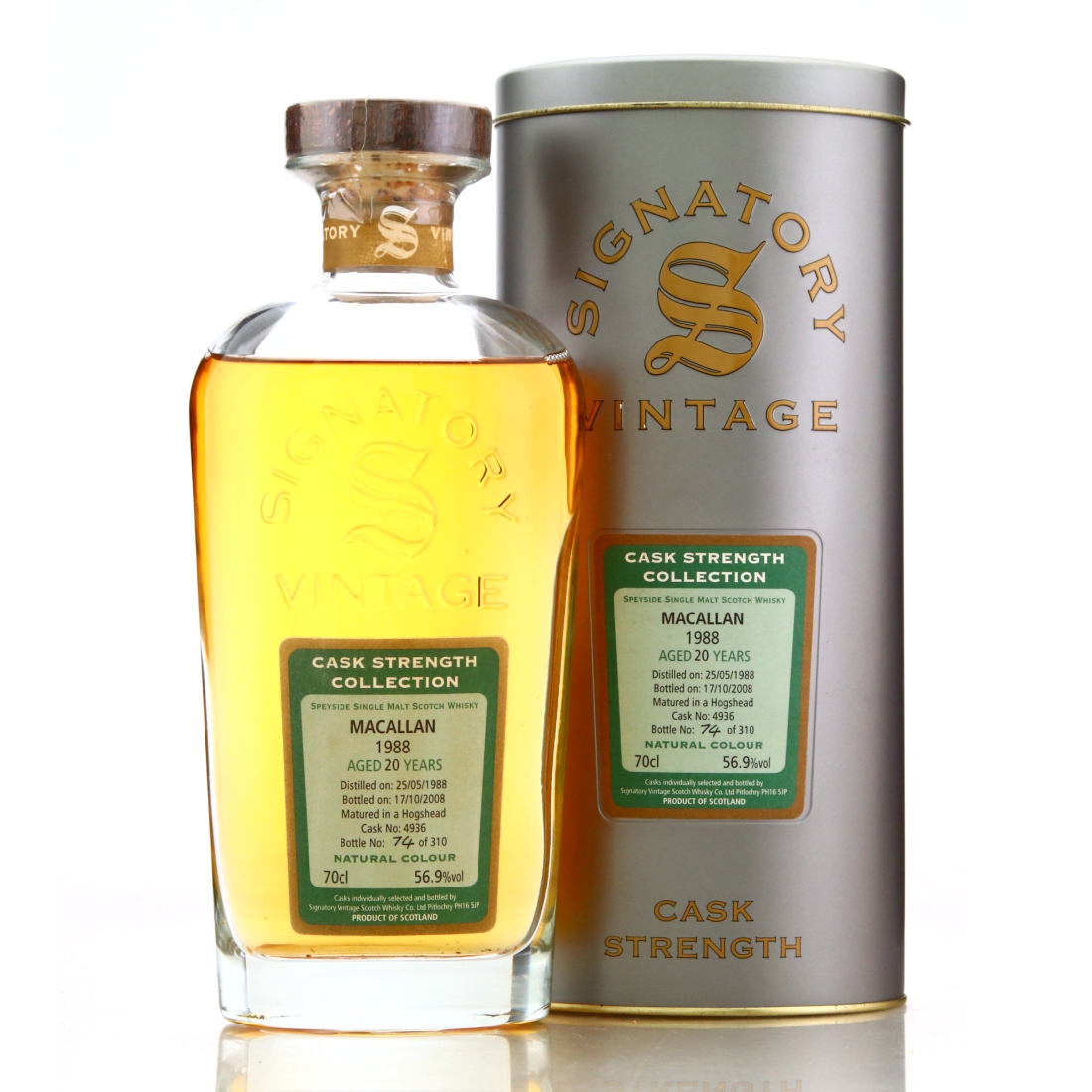 Macallan 1988 Signatory Vintage 20 Year Old Cask Strength