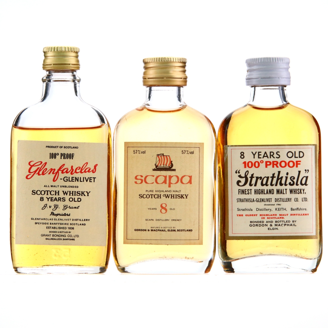 Gordon and MacPhail 100 Proof Miniature x 3