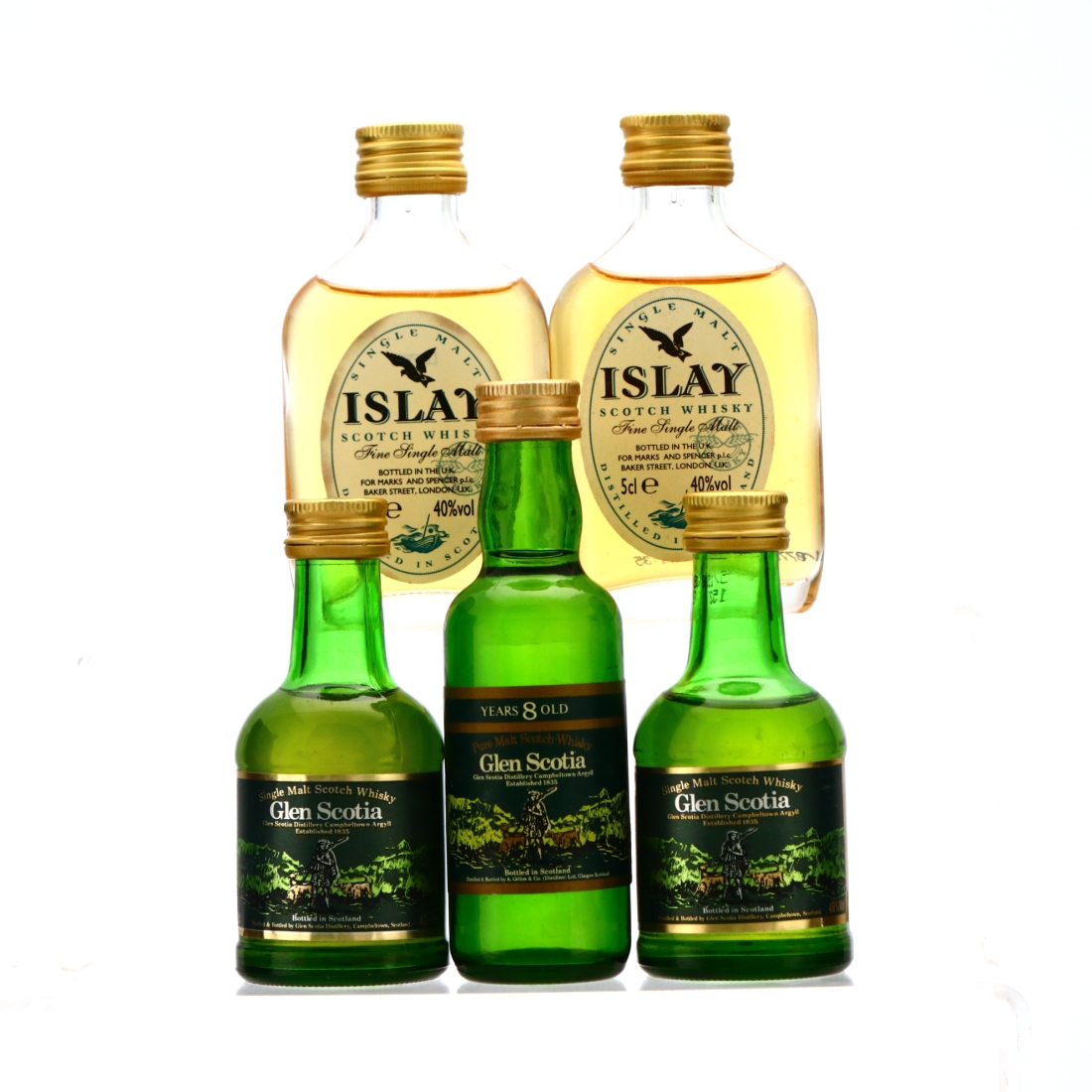 Islay and Glen Scotia Miniature x 5